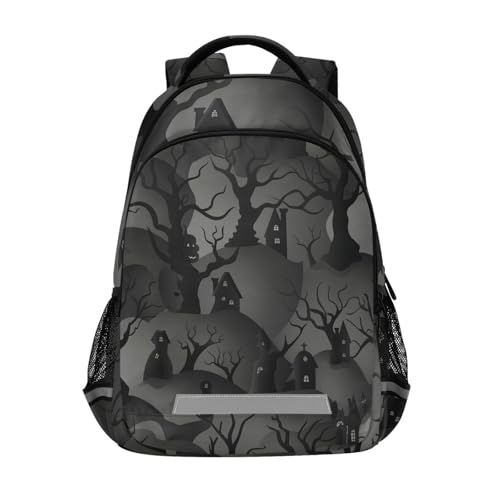 Sac à dos enfants avec clip de poitrine gris Mystery on Haunted Hill pour l'école