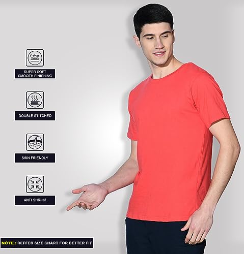 Image of Sleepynuts Men's Regular Fit Round Neck Half Sleeves Solid Casual Wear T-Shirt