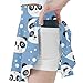 Girls Athletic Skorts Head Panda Pattern Tennis Golf Skirts with Shorts Multicolor