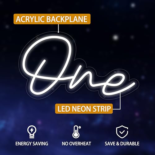 Image of One Led Neon sign,1st Birthday Neon Light with USB Interefece,One Led Light for Birthday Party,Gifts,Baby Decor,Wedding