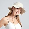 Sun Hats for Women Men Gardening Hat Wide Brim Packable Bucket Hat, Cotton Breathable UPF 50+ Fishing Hiking Safari Outdoor Hats Beige #2