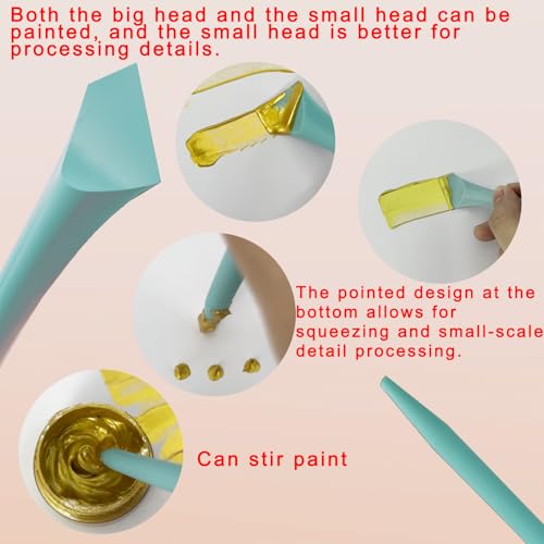 JAJADO 5 Packs Chalk Paste Squeegee Paint Stir Sticks, Silk Printing Squeegees for Paint, Mini Squeegee Self Adhesive Stencils Screen Printing Tools for Transfers Chalk Paste or Ink