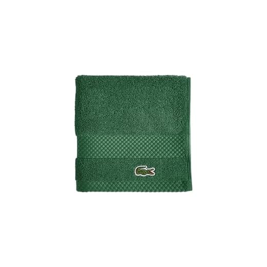Lacoste Heritage Supima Cotton Wash Cloth, Croc Green, 13" x 13"