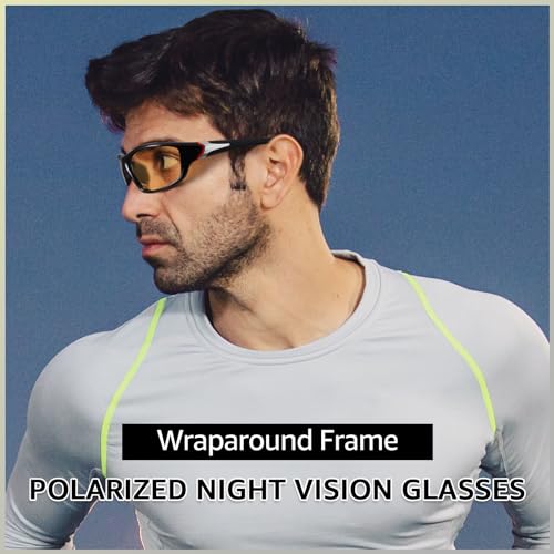 SIPHEW Night Driving Glasses, Sports Polarized Yellow Night Vision Glasses for Men Women, Reduce Glare and Enhance Vision4