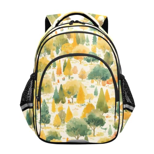 Cartable scolaire enfant 3-12 ans sac à dos forêt d'automne
