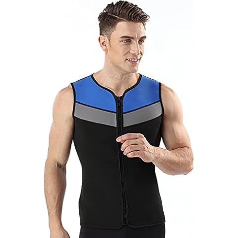 Yajun 3MM Neoprene Wetsuit Vest Front Zip Sun UV Protection Diving Suit Top Pool, Sport, Swimming, or Aerobics,Men Dark Blue,L Cover