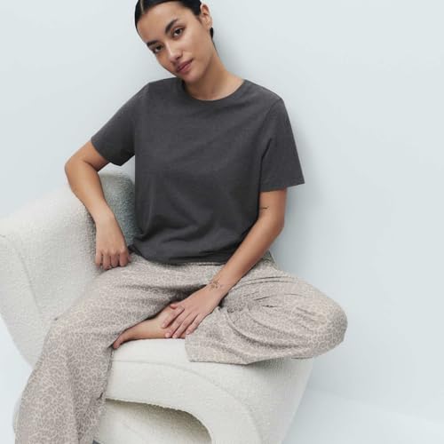 Image of Marks & Spencer Women's Pure Cotton Pyjama Set with Woven Bottoms