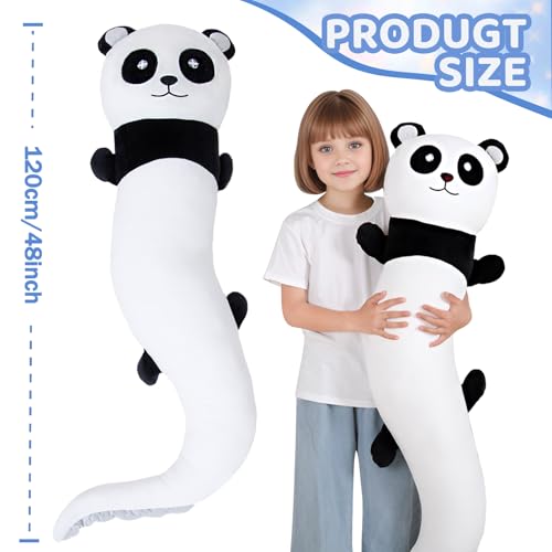 Image of Tianmihou 48 inch Giant Panda Plush Stuffed Animal, Big Bear Glow in The Dark Fluorescent Plushies Pillow Toy, Jumbo Cute Panda Body Pillow Gifts for Kids Adults, Birthday