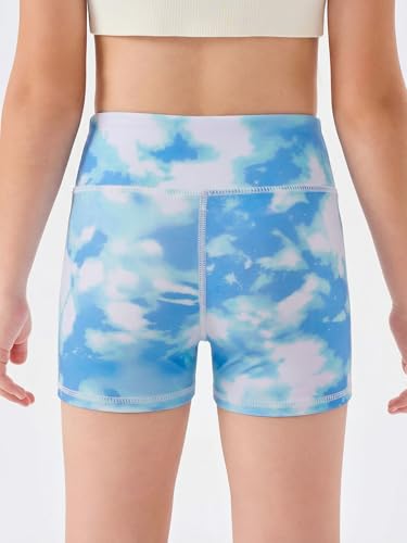 Image of Haloumoning Girls Athletic Shorts Kids High Waisted Yoga Dance Biker Shorts Comfy Gymnastics Shorts 5-14Y