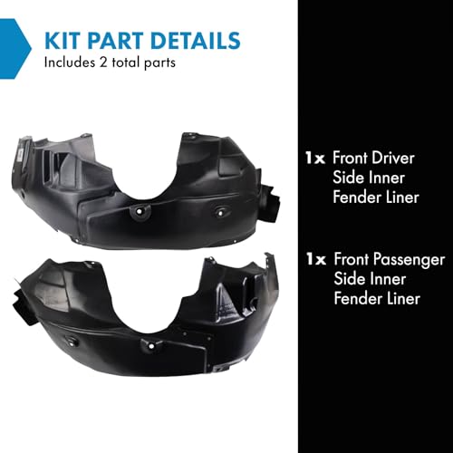 Image of TRQ Front Inner Fender Liner Set Compatible with 2008-2010 Dodge Avenger CH1248132 CH1249132