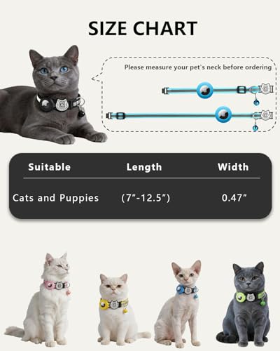 Collar de gato reflectante con código QR de identificación y porta AirTag seguro 7