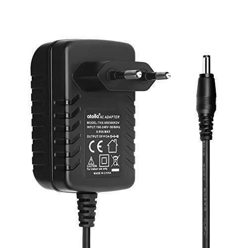 atolla 5V 3A Adaptador de Corriente CA a CC, Adaptador de Fuente de Alimentación CA 100-240V a CC 5V, para Hub USB, Webtv Blusens, Cámara Foscam, 15W como Máximo