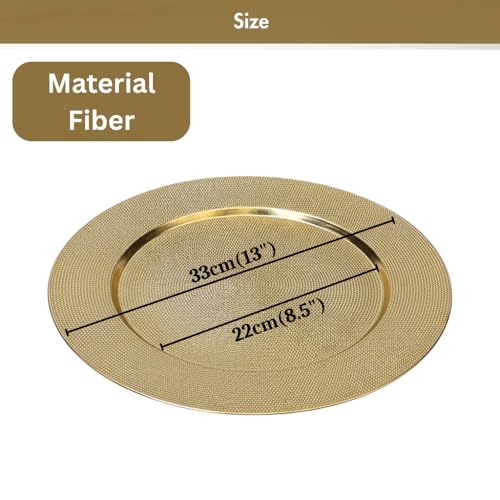 Image of Premium Gold Decorative Charger Plate | Pooja Thali, Gift Hamper Base & Decorative Platter for Dining Table, Home Decor, Wedding & Festive Gifting