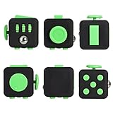 Fidget Cube Relieves Stress And Anxiety for Children and Adults Anxiety Attention Toy (Black&Green)