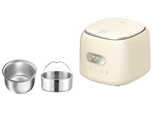 炊飯器、24時間予約、コンパクトで持ち運びに便利、 Tufduzo スマート保温機能、多機能、スープも作れる、大容量2.5リットル、使いやすく、軽量で便利、お手入れ簡単、省エネ、スピーディー調理、1〜2人用、110ボルト、家庭用、一人用、 (ステンレス製内