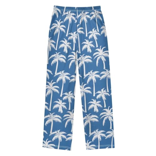 Pajama Pants Sleep Pants Soft Elastic Waist Pajama Lounge Pants Plam Tree for 6-14 Years Old2