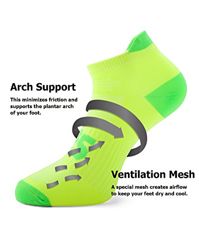 Sls3 Thin Running Socks For Women & Men, Ultra Light Neon Running Socks For Men & Women. Low Cut No Blister Socks (3Pack) #TOP1