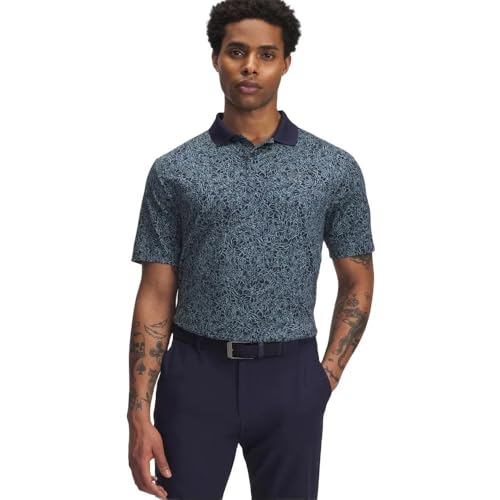 Under Armour Men's Performance 3.0 Novelty Polo, Midnight Navy/Jasper Blue/Midnight Navy, XL