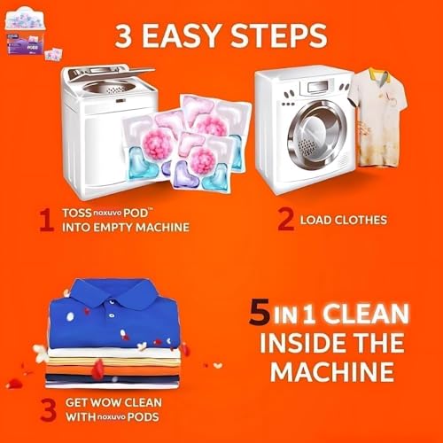 Image of 5-in-1 Dissolvable Magic Laundry Pods for 25 Washes | Tough Stain Fighter for Top & Front Load Machines | Floral Aroma | Eco-Friendly | 1 Pod = 1 Wash for 5-7kg Loads (25 Pods)