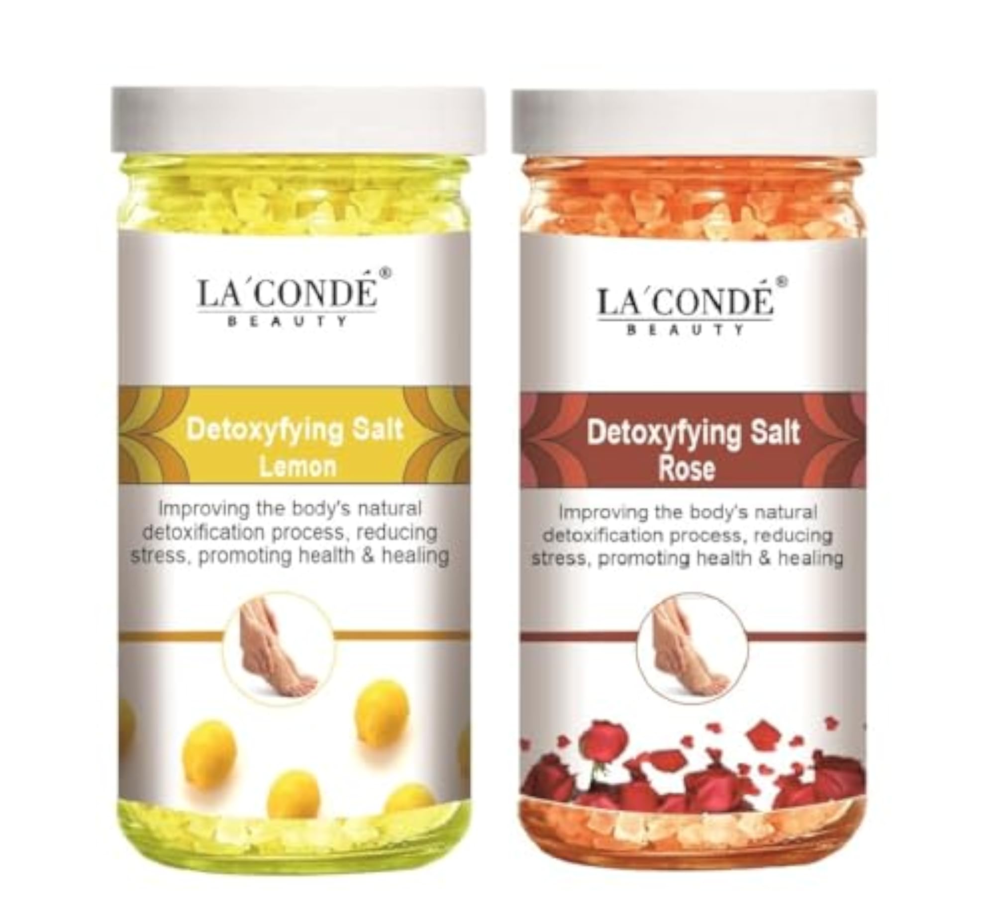 Lemon & Rose Detoxifying Bath Salt Crystal for Muscle Relief