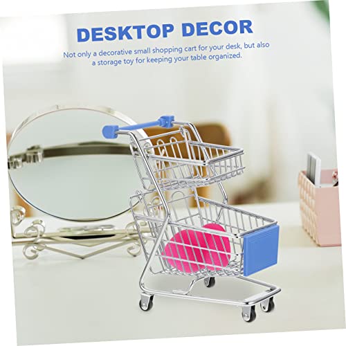 Toyandona Mini Shopping Cart Storage Toys Kid Toys Desk Topper Shopping Cart Miniature Mini Supermarket Cart Desktop Shopping Cart Supermarket Handcart Modes Small Shopping Cart Kids Toy #TOP4