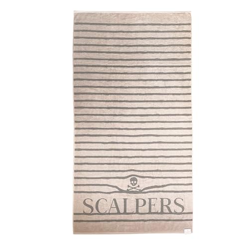 Scalpers Ręcznik 90x180cm 100% Bawełna 500GSM Beżowy w paski Home