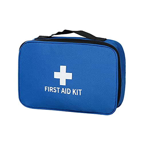 Image of Portable First Aid Bag Medical Carrying Handbag with Compartment Empty Zipper Emergency Pouch for Home Travel Camp Hiking Small Medicine Packet Organizer Kit with Handle Survival Storage Case 1 Pack