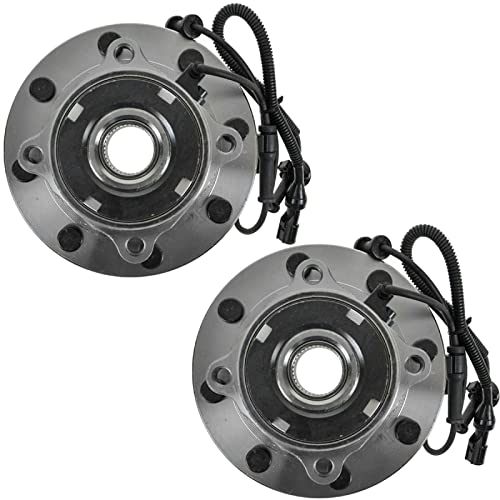 Image of TRQ 2 Piece Front Rear Wheel Bearing & Hub Assembly Set Compatible with 1999-2004 Ford F-350 /F-450 /F-550 Super Duty