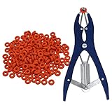 Schwein Kastrationszange Elastrator Kastrationszange (1Tierkastrierzange Mit und 100 Gummiring Rings) - Spannzange Aus Metall