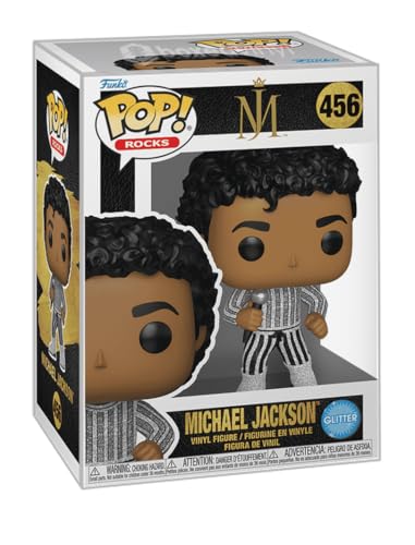 Boxed Vinyl Rocks: Michael Jackson (Rock with You) Glitter Edition #456 - Bundle Soft Protector Case, Compatible with Funko Pop! Vinyl Figures