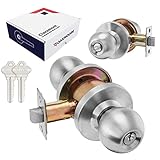 OAKMOORE Claremont Commercial Keyed Entry Door Knob with Lock 1pk - Heavy Duty Lock for Exterior and