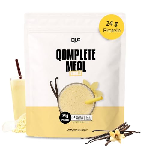 Bild: QLF - Qomplete Meal Vanille 900 g - Stoffwechsel-Shake* mit 24 g hochwertigem Protein - 26 Vitaminen & Mineralstoffen - Mahlzeitenersatz zur Unterst�tzung beim Abnehmen** f�r 32,99 EUR bei amazon.de