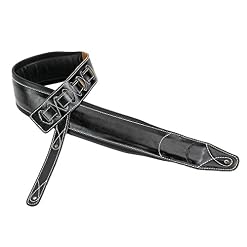 Walker & Williams C-22-XL Sangle de guitare extra longue rembourrée en cuir grainé Noir 147,3 cm, Black - Les Beatles, Paul McCartney, John Lennon, RIngo Starr, George Harrison Walker & Williams C-22-XL Sangle de guitare extra longue rembourrée en cuir grainé Noir 147,3 cm, Black – Image 5
