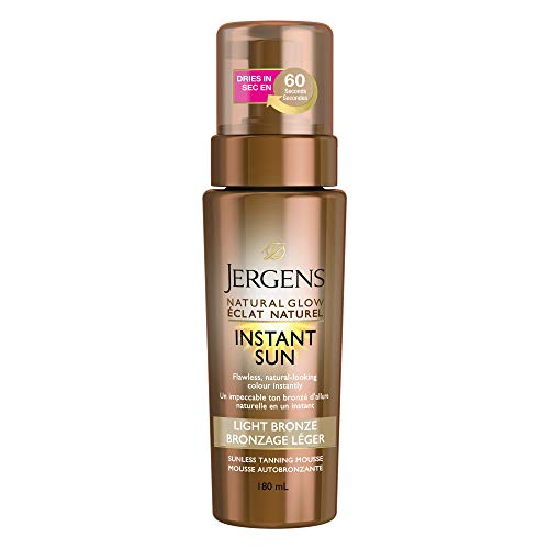 Jergens - Jergens Natural Glow Instant Sun Sunless Tanning Mousse, Light Bronze, 180 mL