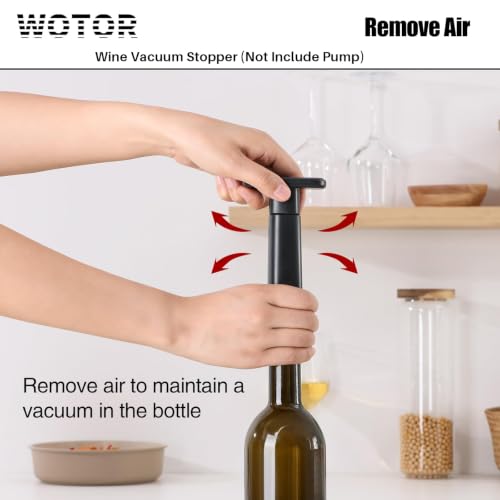 Image of WOTOR Wine Stoppers Vacuum, Silicone Wine Saver & Preserver, Reusable Bottle Sealer, Keep Fresh (Black, 12 Pieces) (Pack of 2)