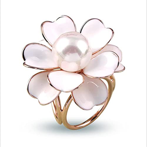 Bufanda de Flor de Camelia para Mujer, Bufandas Plateadas de Seda con Perlas, Chal, broches de Tres Anillos, anudador, Accesorios de Ropa