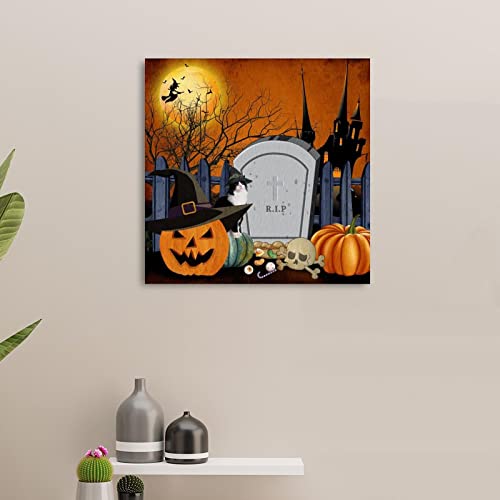 Panneau mural en bois citrouille et sorcière pour décorer votre intérieur - 4