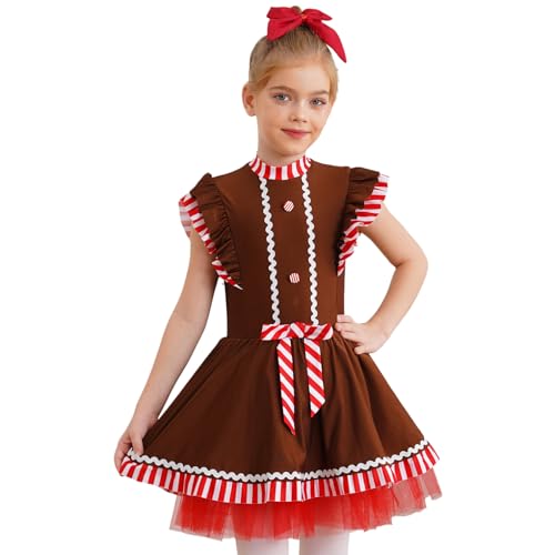 Costume noël cosplay bonhomme de pain robe festive enfant fille pour souvenir magique