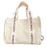 [DIVA Rose] トートバッグ キャンバス レディース ショルダーバッグ 2way ハンドバッグ 手提げ おしゃれ 帆布 ロゴ キャンバスバッグ (ホワイト)