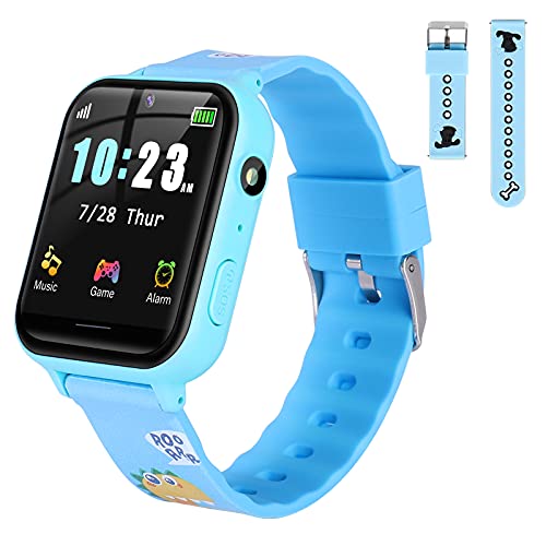 Kids Smart Watch for Boys Girls Cell Phone Smartwatch with Games SOS Camera Video Music Player Clock Calculator Flashlight Touch Screen Children Smart Watches Birthday Gifts for 3-12 Years