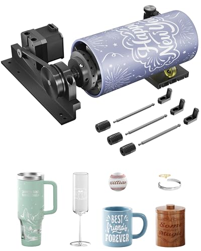 WECREAT Vista Rotary Pro, only for Vista Series Laser Engraver Machine, Rotary Roller for Engraving Cylindrical Objects, Wine Glass, Tumblers, Jewelry Ring, Engravers Accessory