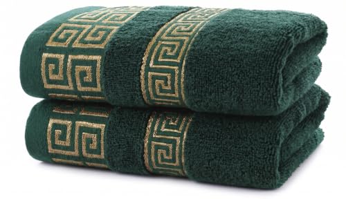 Image of Zym Multi Purpose Towel Set | 100 Cotton | Soft Absorbent Bath and Kitchen Towel (19 Inch X 33 Inch) Pack of 2 Green