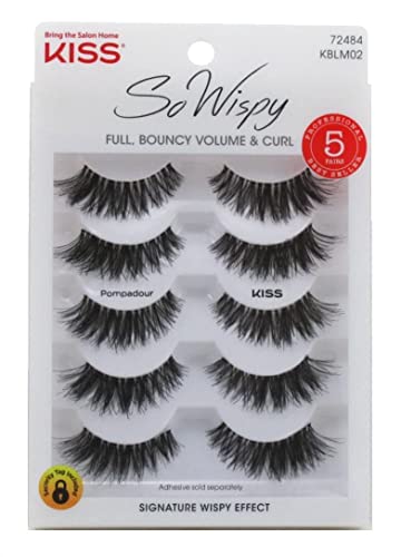 Kiss So Wispy Pompadour Lashes 5 Pairs (Pack Of 3) #TOP2