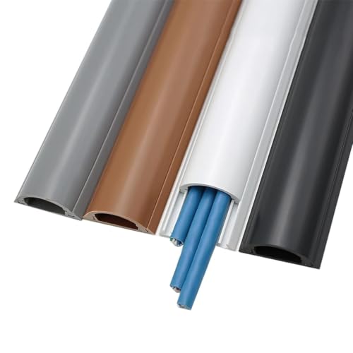Gestión de cables con canaleta de PVC negra autoadhesiva pared 2