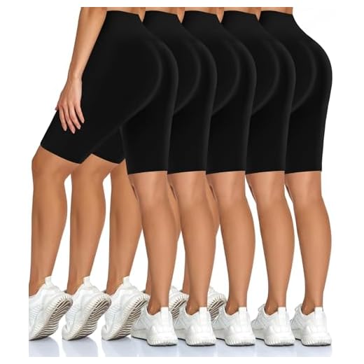 Diu Life 5 Pack Biker Shorts for Women – 8" High Waisted Tummy Control Black Workout Shorts Plus Size Women's Sports & Recreation Shorts, Summer Yoga Athletic Short Activewear Gifts