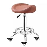  Tabouret Selle de Cheval Forme de Selle de Selles Hydrauliques, Siège de Tatouage de Tatouage Confortable Siège Réglable, Clinique / École / Bureau Chaise Roulante Pivotante, Massage ( Color : Brown )
