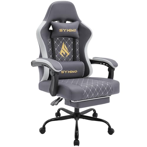 Symino Chaise de Gamer Ergonomique, Chaise Gaming avec Soutien Lombaire Repose-Pieds, Fauteuil de...