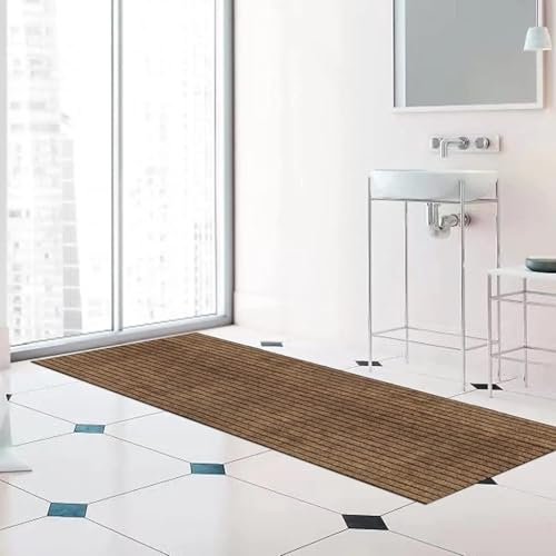 Image of Anti Slip Door Mat, Floor Mat for Living Room with Anti Slip Backing, Anti Skid Door Mats for Home, Kitchen, Entrance, Hospital, Bathroom Mat [Size 2x6 feet, Color Brown]