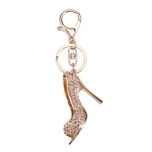 ZheHanWUFB Schlüsselanhänger - Ring Schlüsselanhänger Kreative Legierung Strass High Heel Schlüsselanhänger, gelb, One size Cover