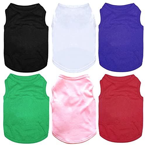 Dog Shirts Puppy Blank Clothes Breathable And Soft Dog Plain Tshirts For Small Medium Dogs Cats 6 Pieces #TOP9
